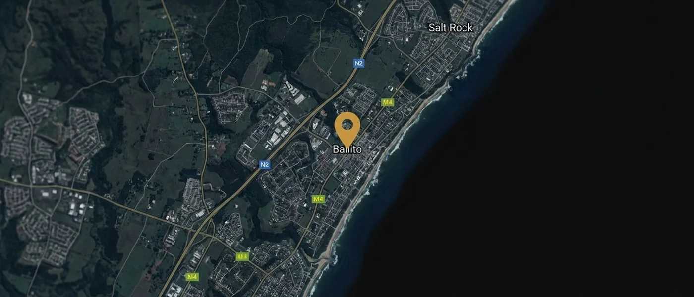 Map showing Locksmith Ballito service coverage area on the KZN North Coast